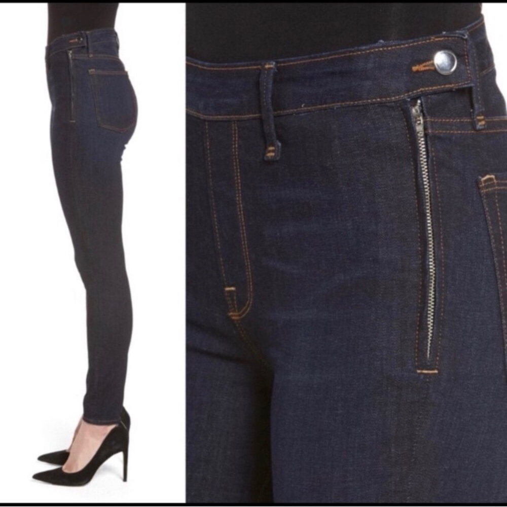 Good American side zip skinny jeans